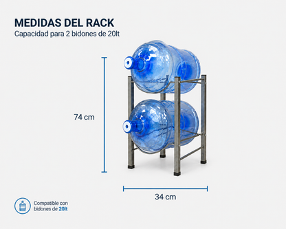 Estante de 2 bidones 20lt