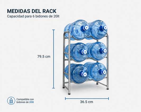 Estante para 6 bidones 20lt
