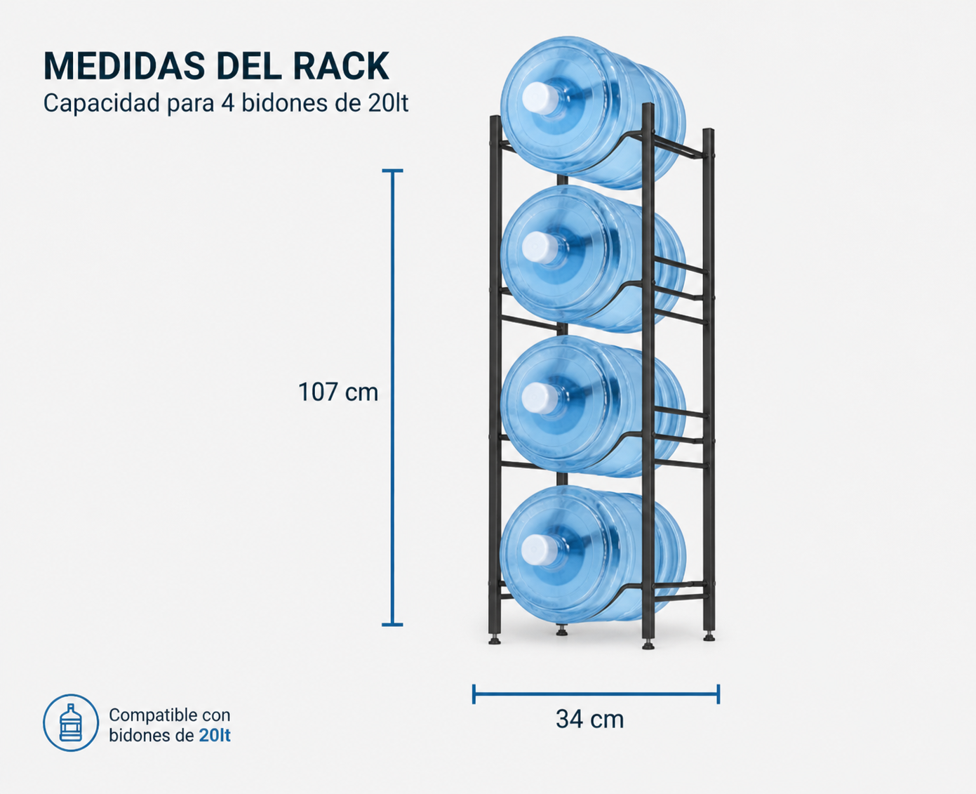 Estante para 4 bidones 20lt