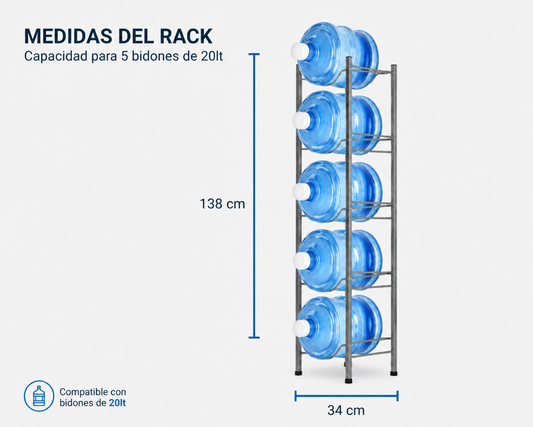 Estante para 5 bidones de 20lt